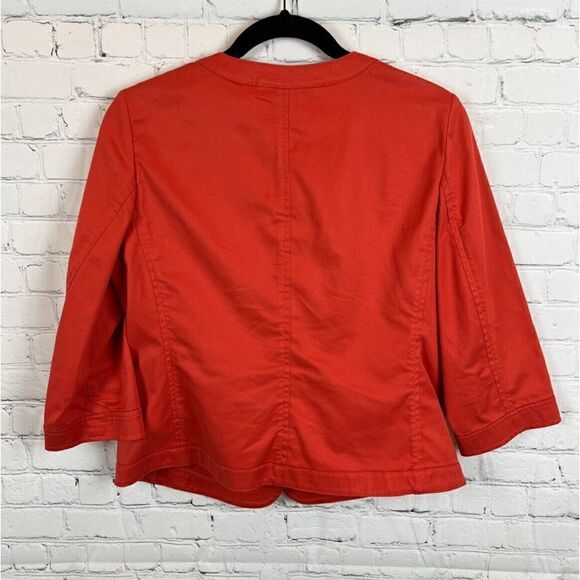 TALBOTS Petites red terracotta cotton spandex stretch jacket cardigan unlined 8P - Picture 7 of 7